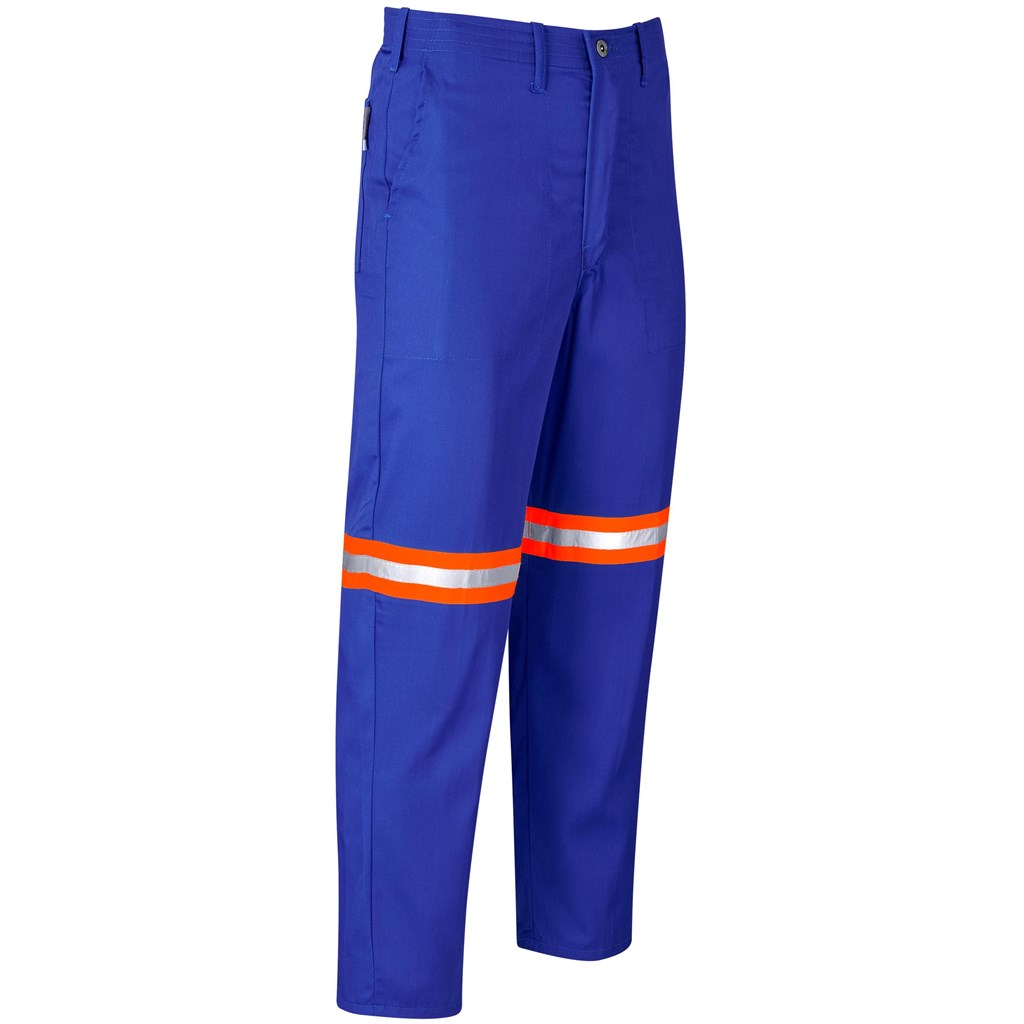 Trade Polycotton Pants - Reflective Legs - Orange Tape - Royal Blue - Image 3