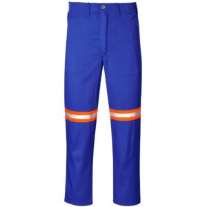 Trade Polycotton Pants - Reflective Legs - Orange Tape - Royal Blue