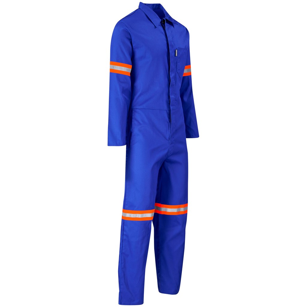 Safety Polycotton Boiler Suit - Reflective Arms Legs &Amp; Back - Orange Tape - Image 9