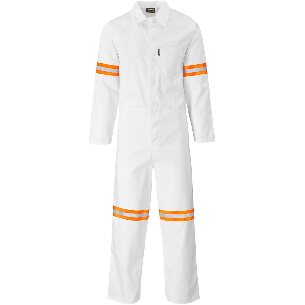 Safety Polycotton Boiler Suit - Reflective Arms Legs &Amp; Back - Orange Tape - Image 10