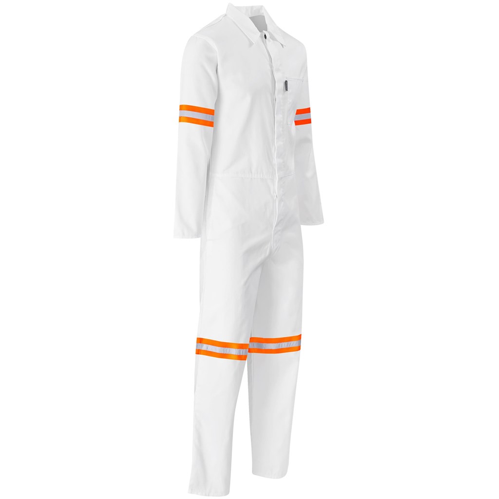Safety Polycotton Boiler Suit - Reflective Arms Legs &Amp; Back - Orange Tape - Image 11