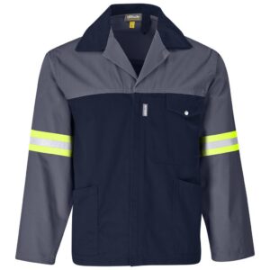 Site Premium Two-Tone Polycotton Jacket - Reflective Arms & Back - Yellow Tape