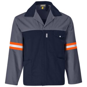 Site Premium Two-Tone Polycotton Jacket - Reflective Arms & Back - Orange Tape