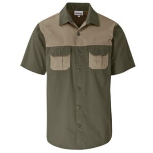 Mens Short Sleeve Serengeti 2-Tone Bush Shirt