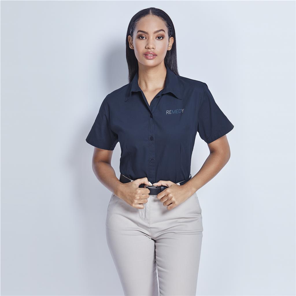 Ladies Short Sleeve Brushed Cotton Twill Moderna Shirt - Image 2