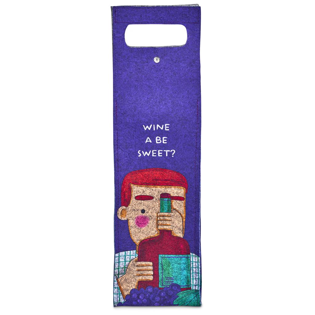 Pre-Production Sample Hoppla Velto Rpet Felt Single Wine Carrier - Image 5