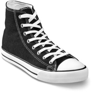 Unisex Retro High Top Canvas Sneaker - Black