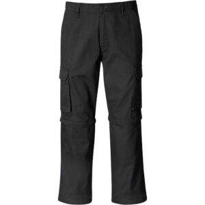 Mens Cargo Zip Off Pants - Black