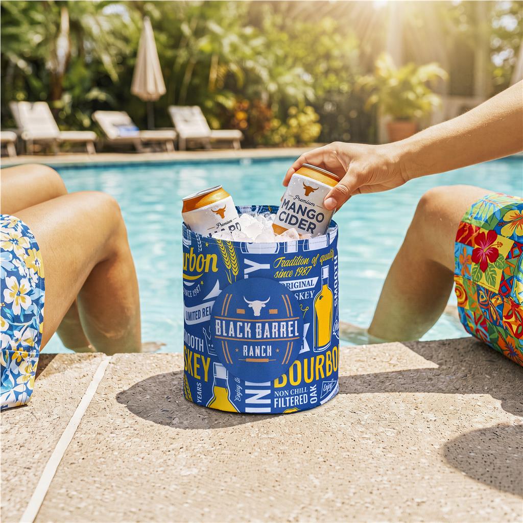 Pre-Printed Sample Hoppla Coldford Polyester Collapsible Ice Bucket - Image 3