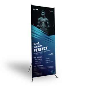 X frame banner 0.6 x 1.6m PVC complete