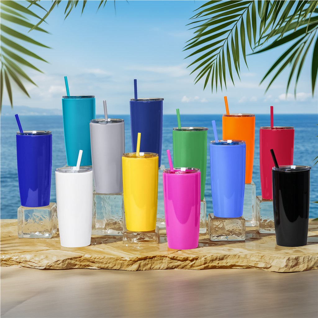 Altitude Daytona Plastic 2-In-1 Double-Wall Tumbler &Amp; Straw - 600Ml - Image 152